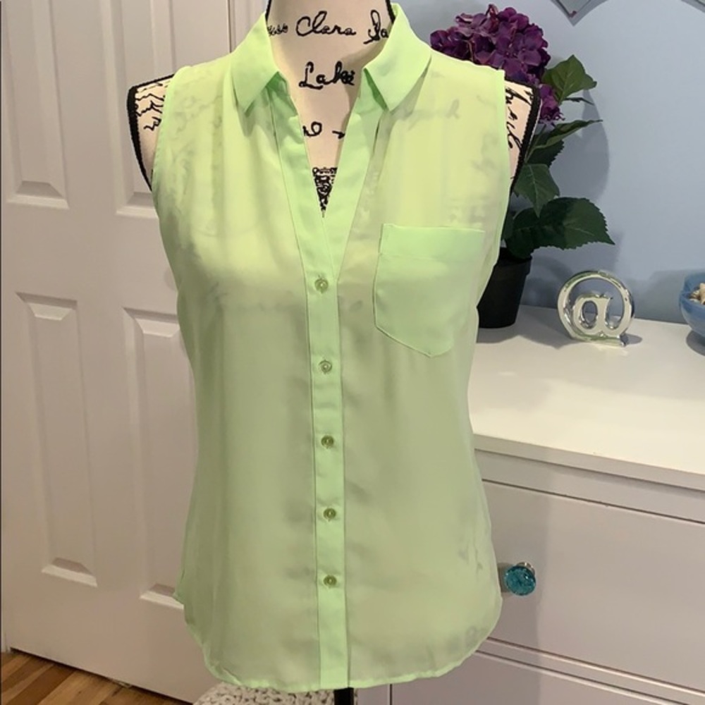 The Limited Sleeveless Button Up Top